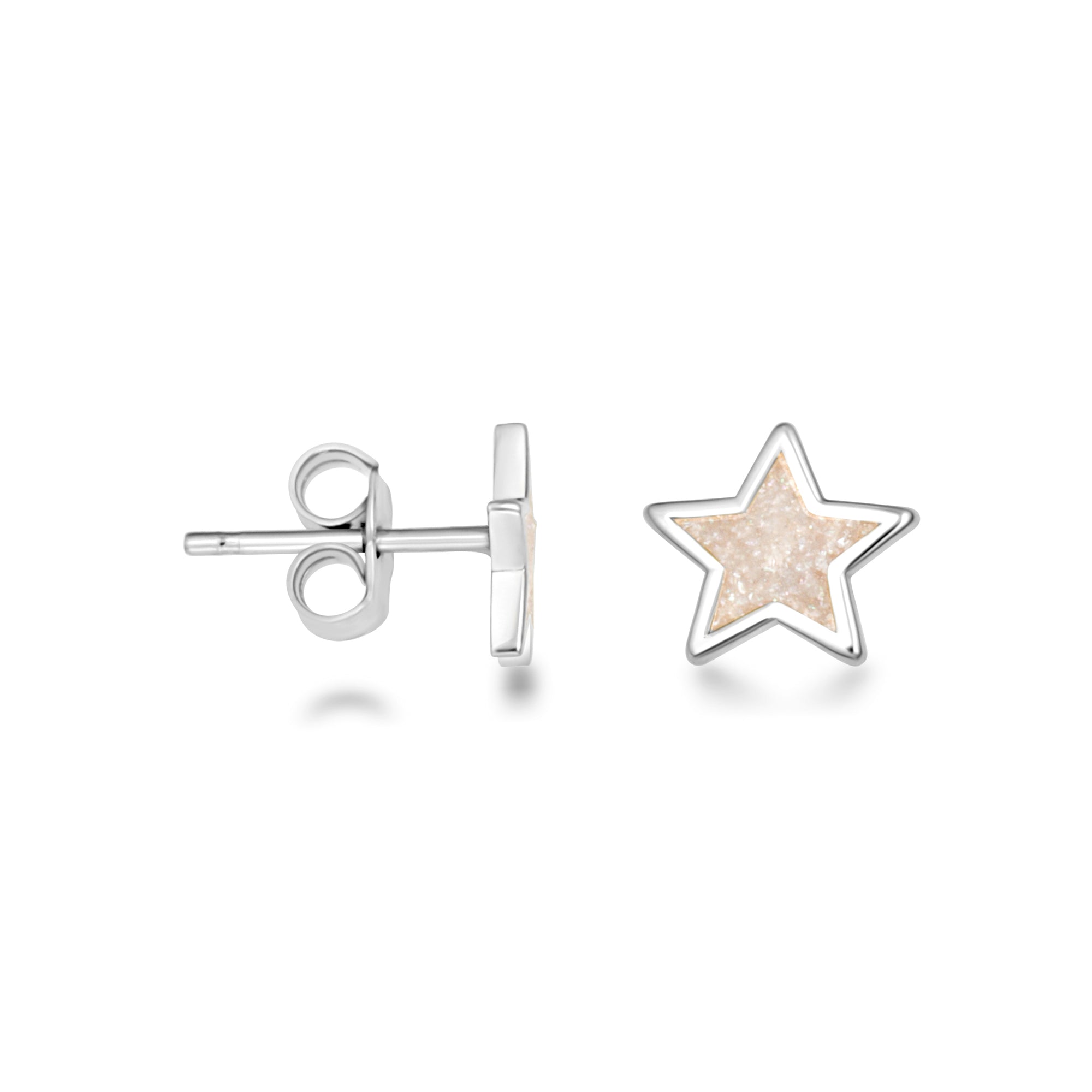 Sterling Silver Custom Enamel Star Stud Earrings, view 7
