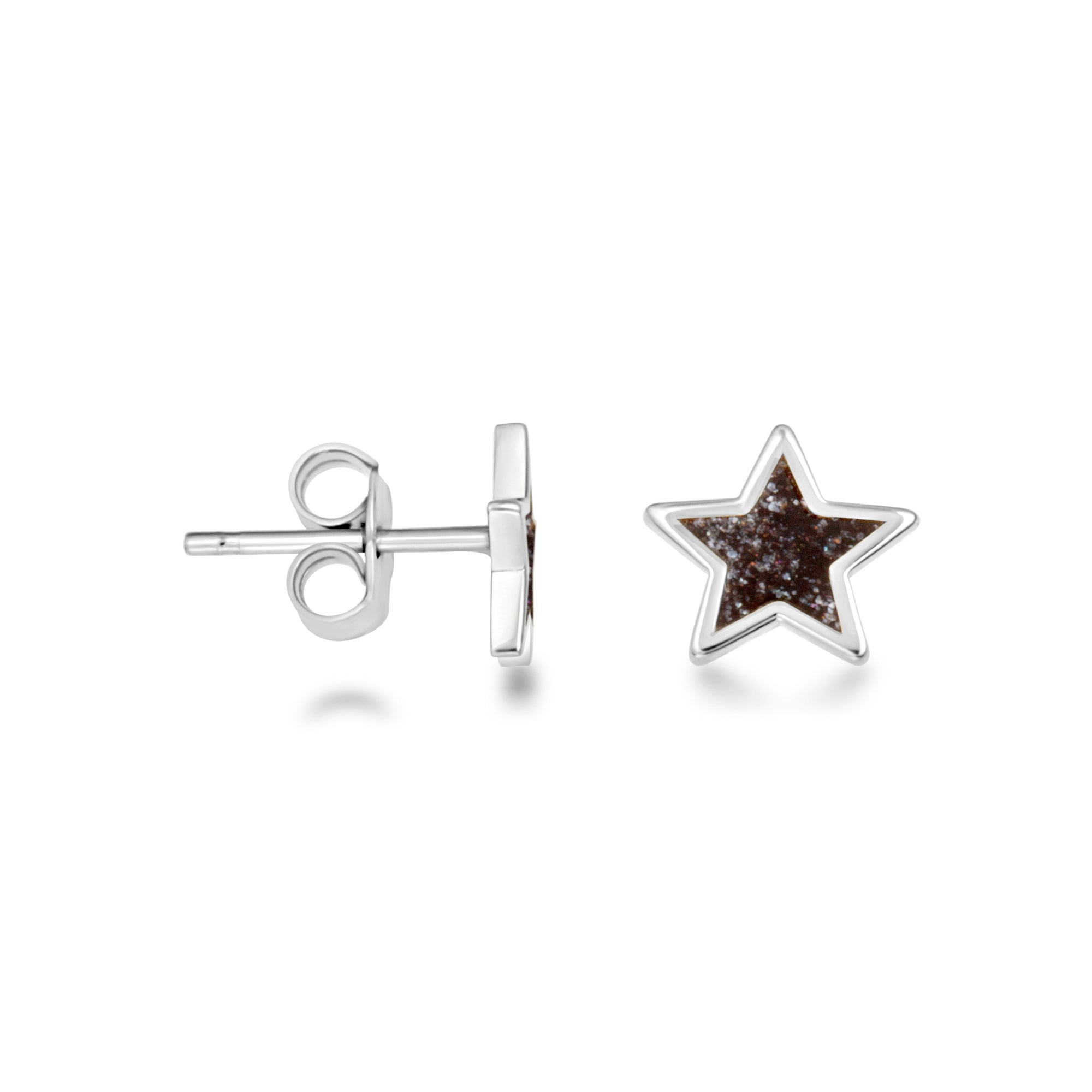 Sterling Silver Custom Enamel Star Stud Earrings, view 13