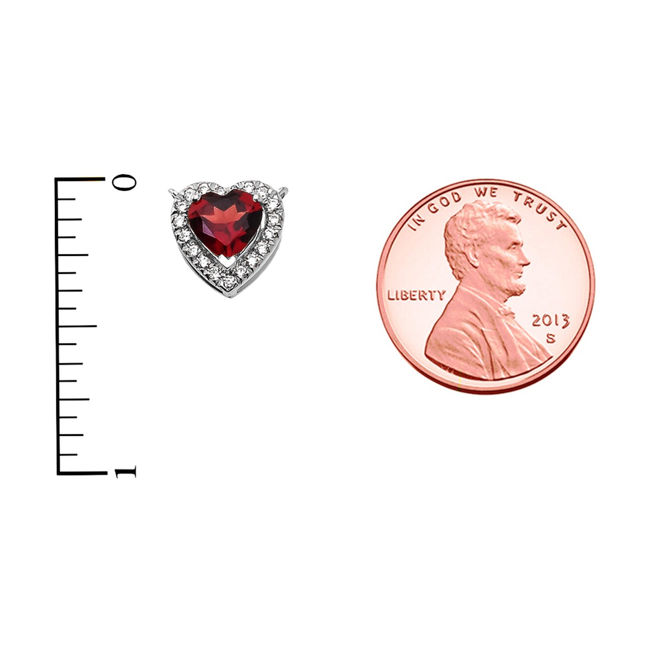 Sterling Silver Custom Heart Birthstone Diamond Pendant Necklace, view 2
