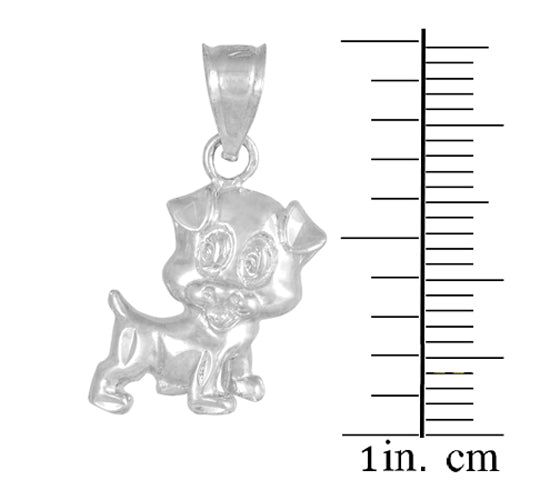 Sterling Silver Cute Puppy Charm Necklace, view 3