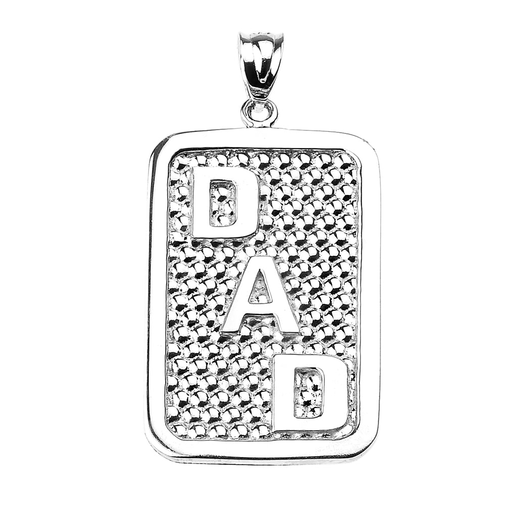 Sterling Silver "DAD" Engravable Pendant Necklace, view 2