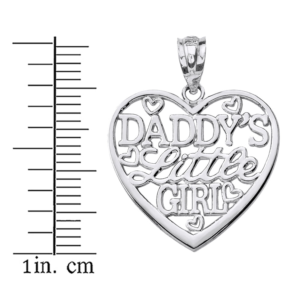 Sterling Silver Daddy's Little Girl Heart Pendant Necklace, view 3