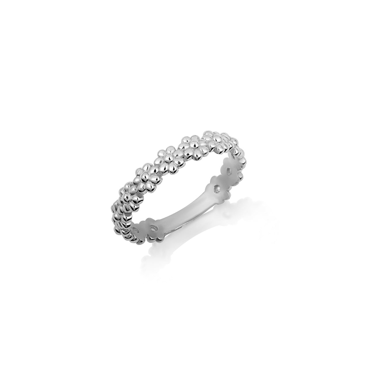 Sterling Silver Daisy Flower Band Ring