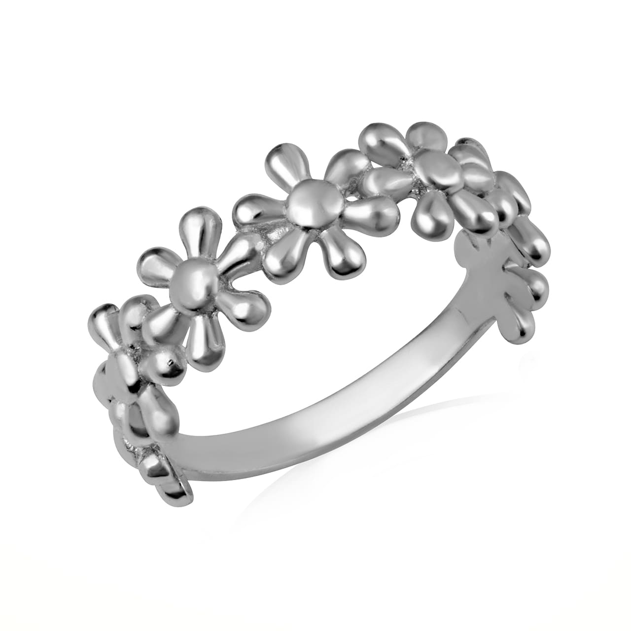 Sterling Silver Daisy Flower Petal Band Ring