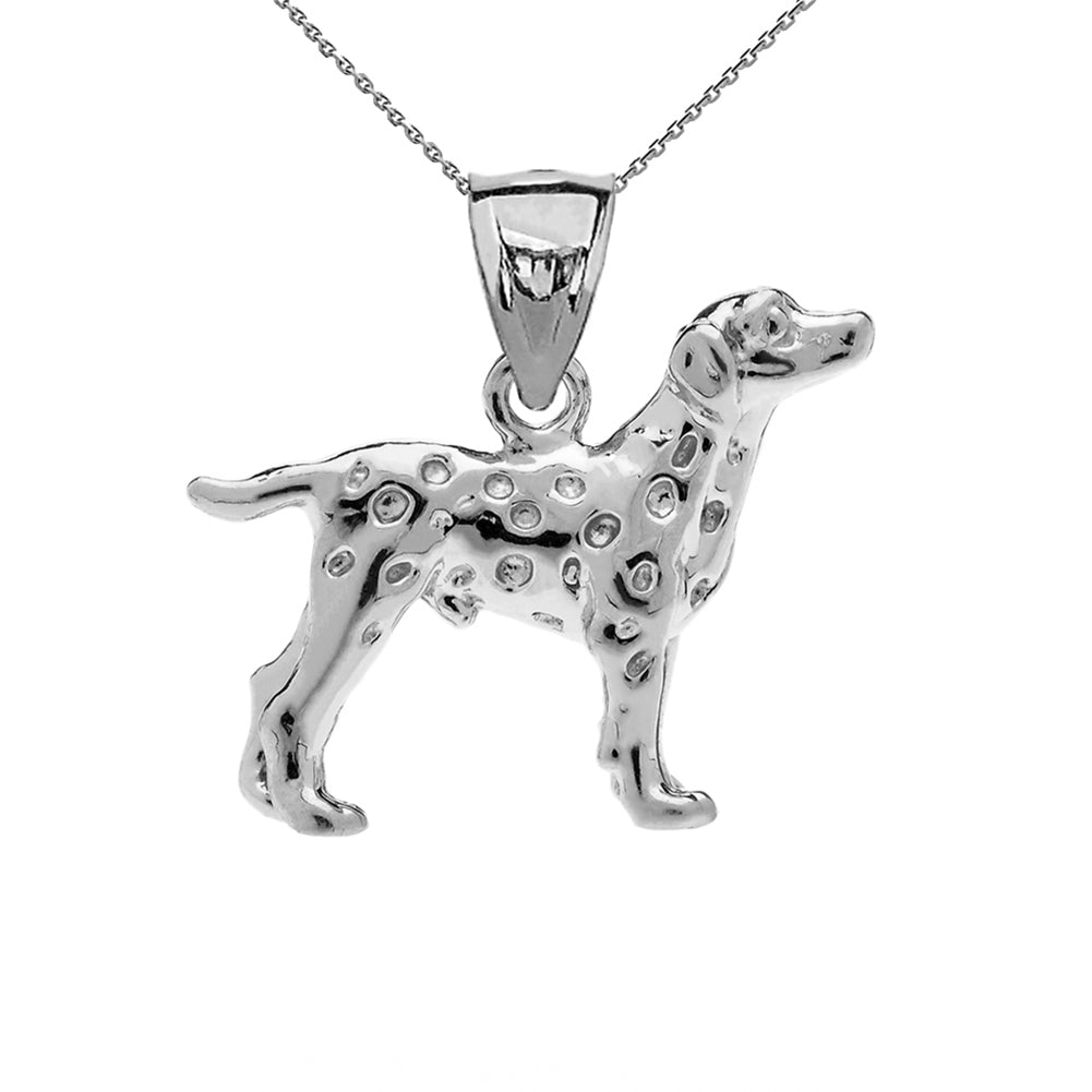 Sterling Silver Dalmatian Pendant Necklace