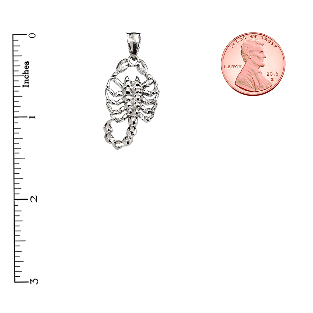 Sterling Silver Detailed Scorpion Pendant, view 2