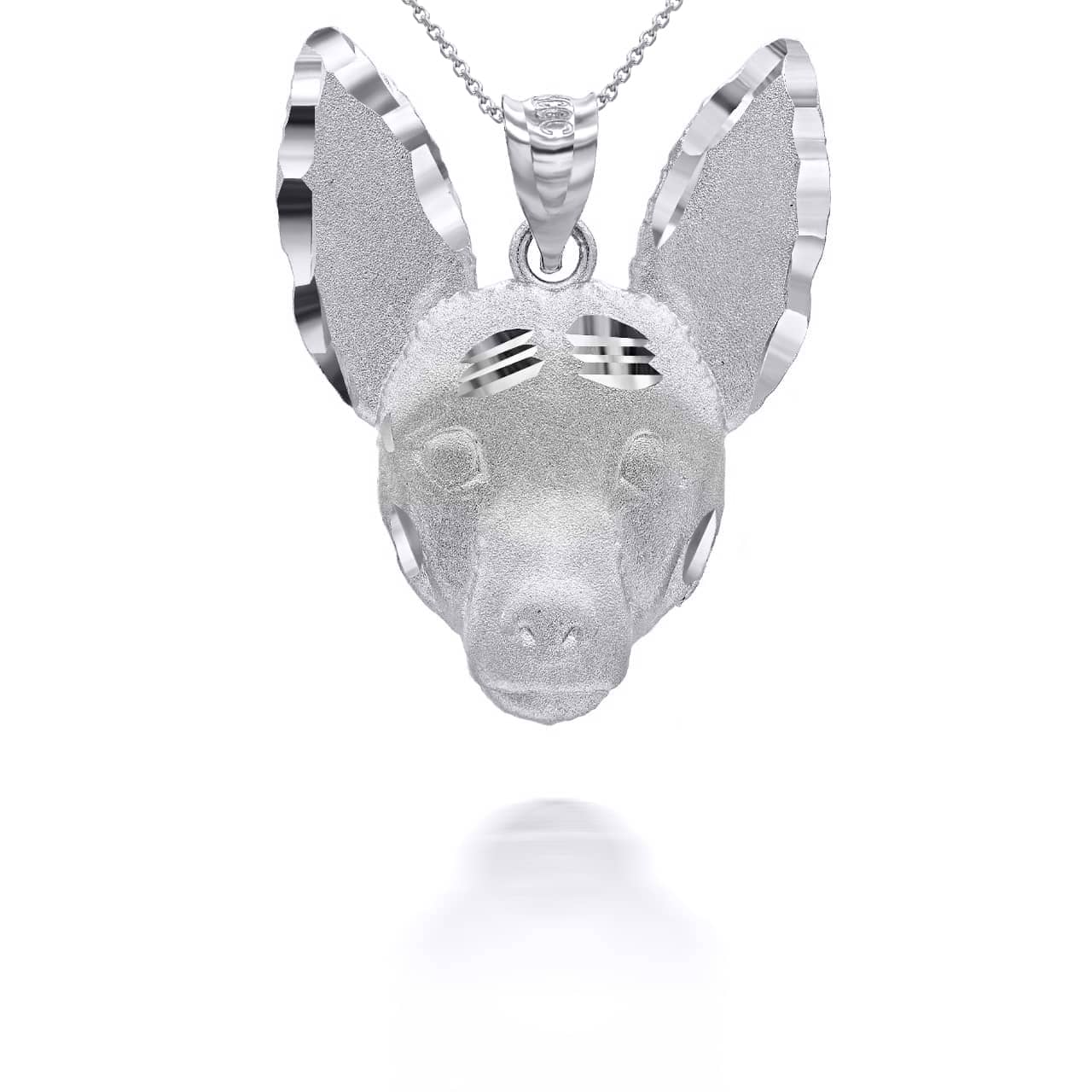 Sterling Silver Diamond Cut Jack Russell Terrier Pet Dog Pendant Necklace, view 4