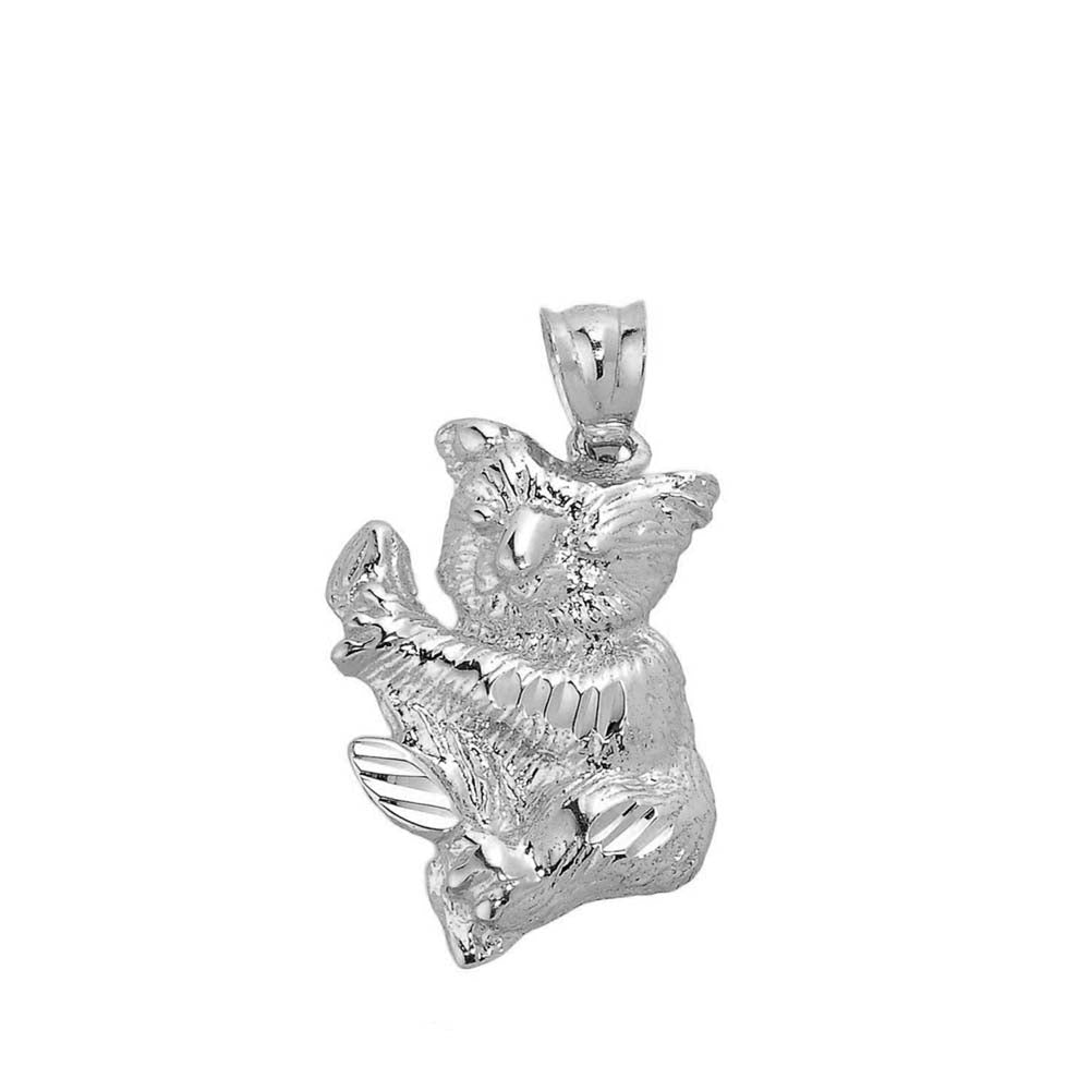 Sterling Silver Diamond Cut Koala Bear Pendant, view 2