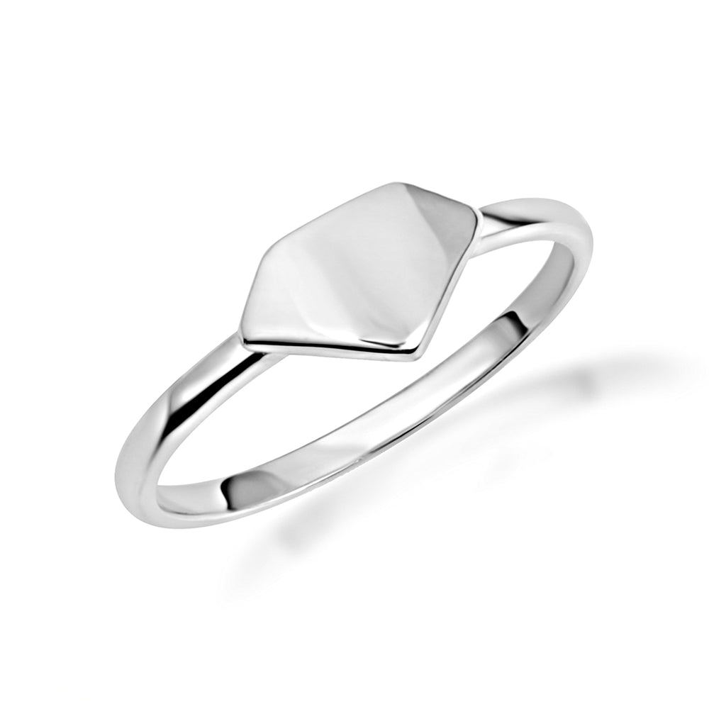 Sterling Silver Diamond Outline Shape Ring