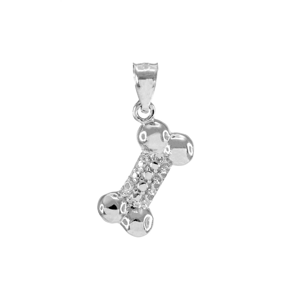 Sterling Silver Dog Bone Pendant Necklace, view 2