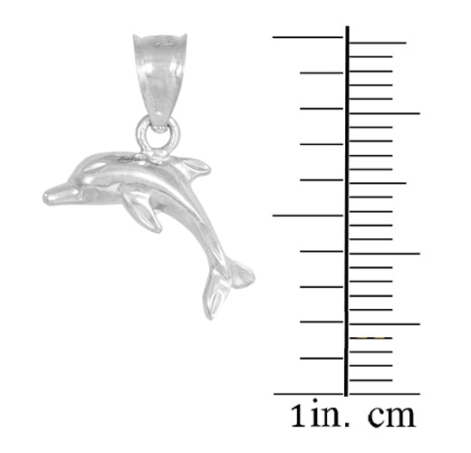 Sterling Silver Dolphin Charm Pendant Necklace, view 3