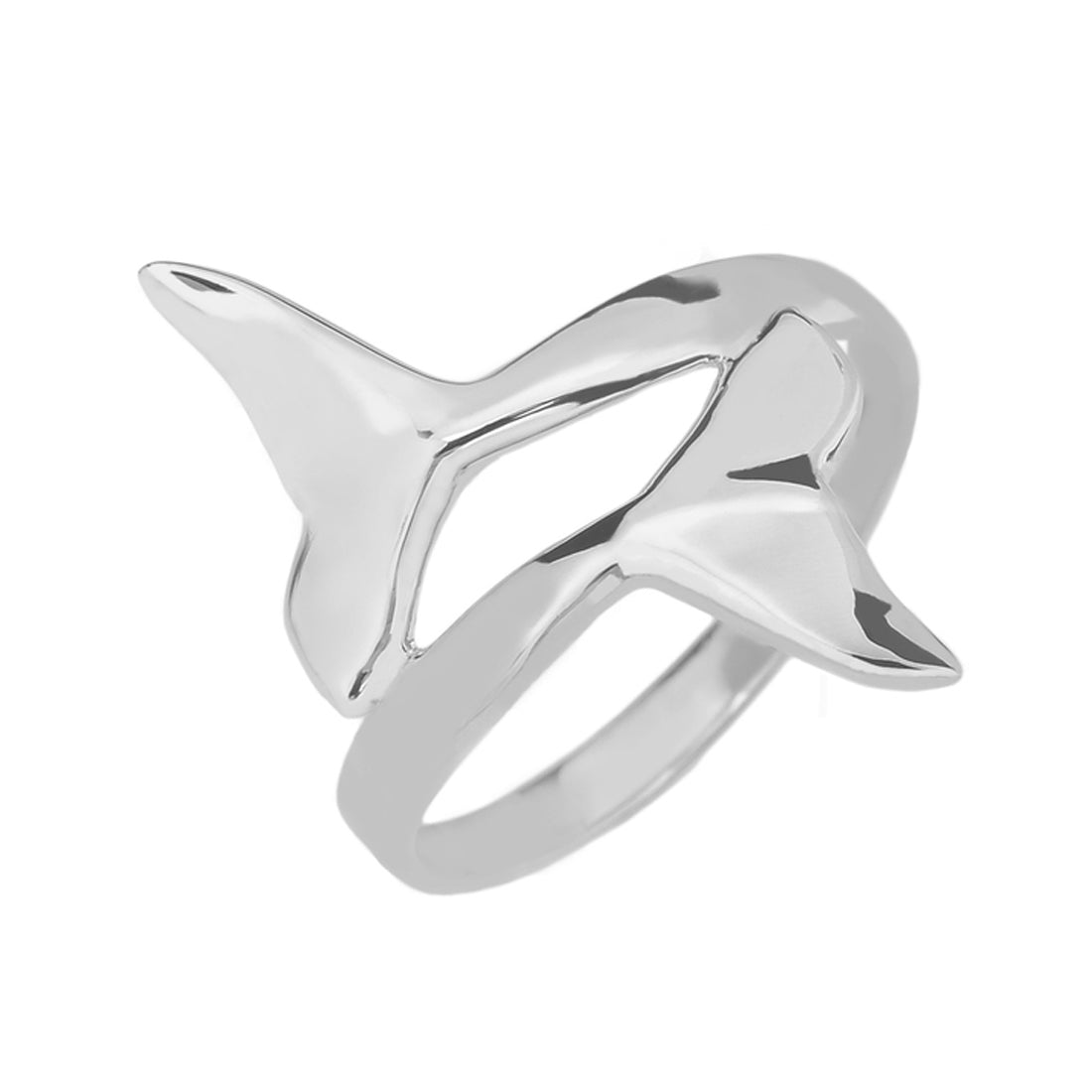 Sterling Silver Dolphin Tail Double Wrap Ring