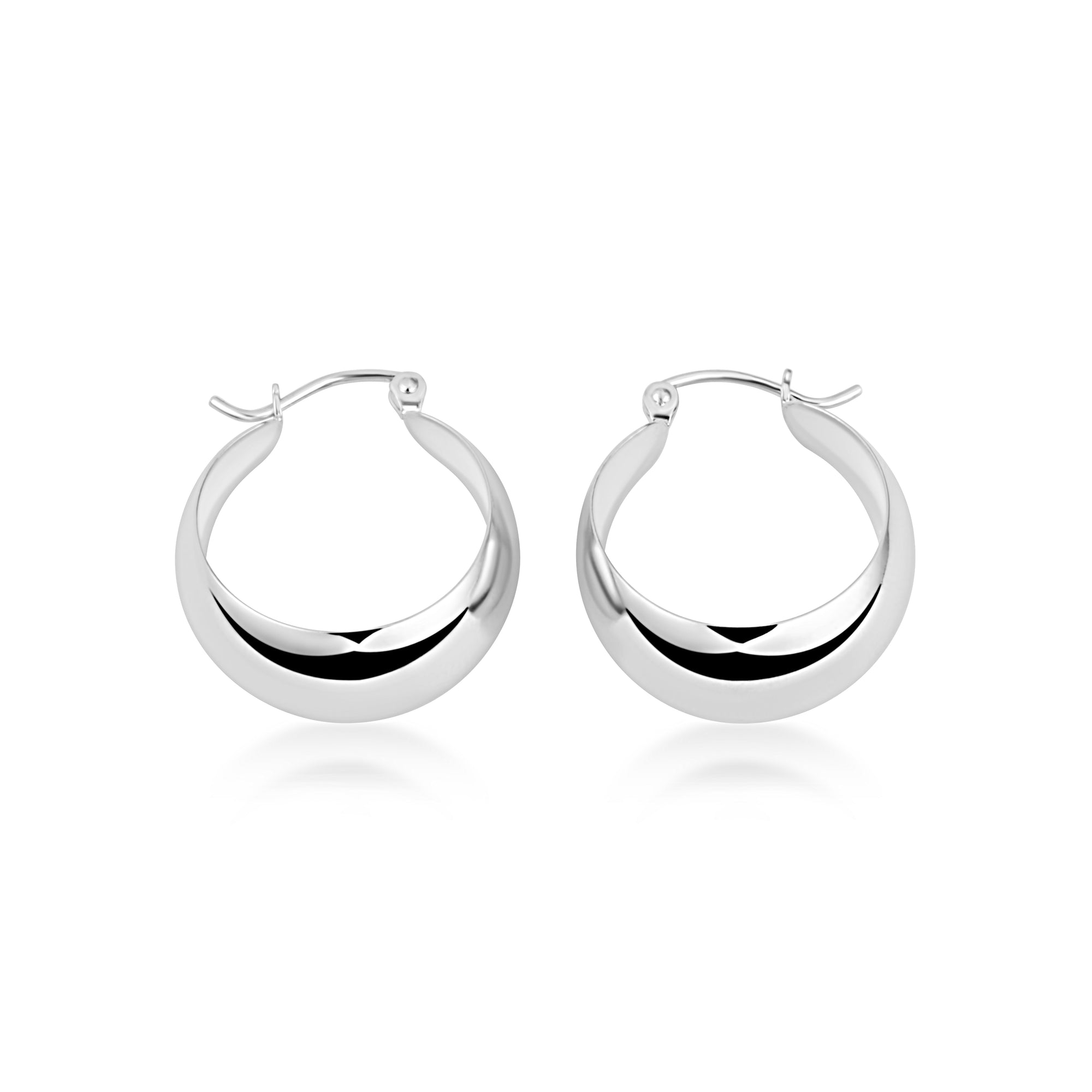 Sterling Silver Dome Hoop Earrings
