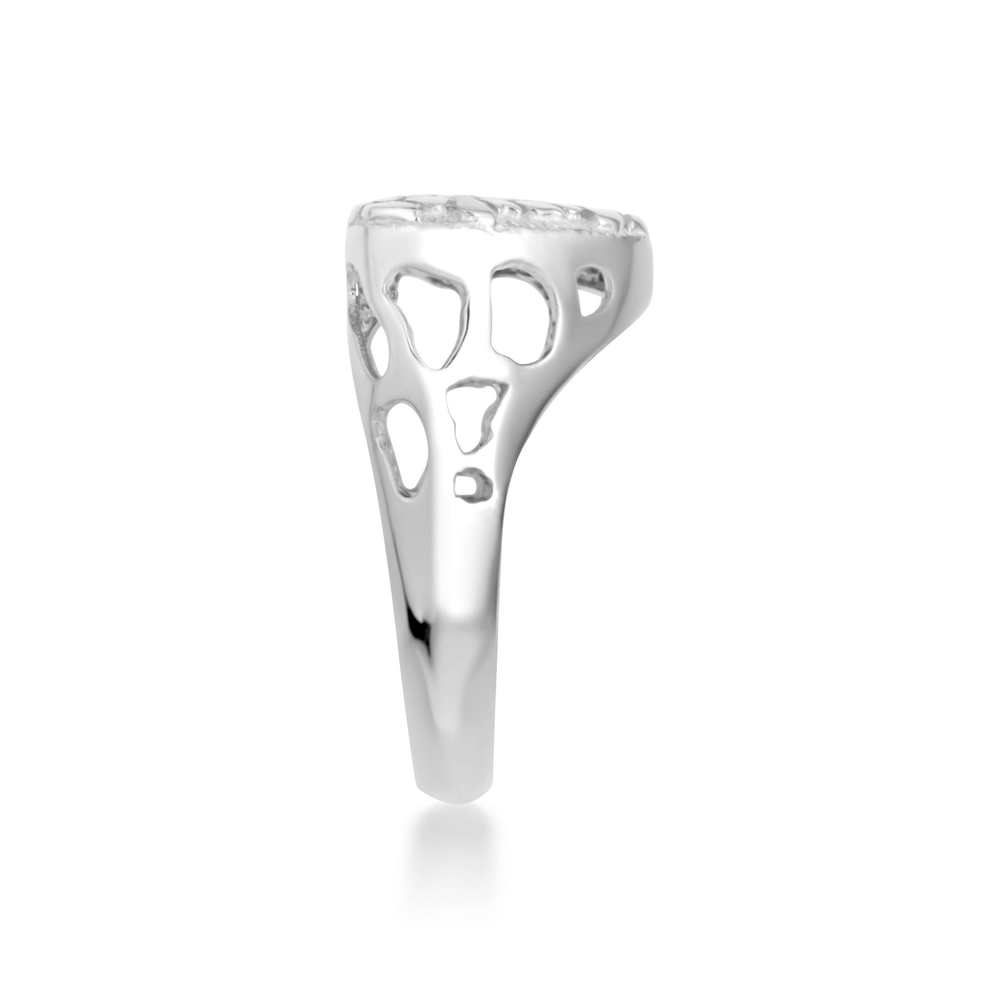 Sterling Silver Double Heart Nugget Ring, view 4