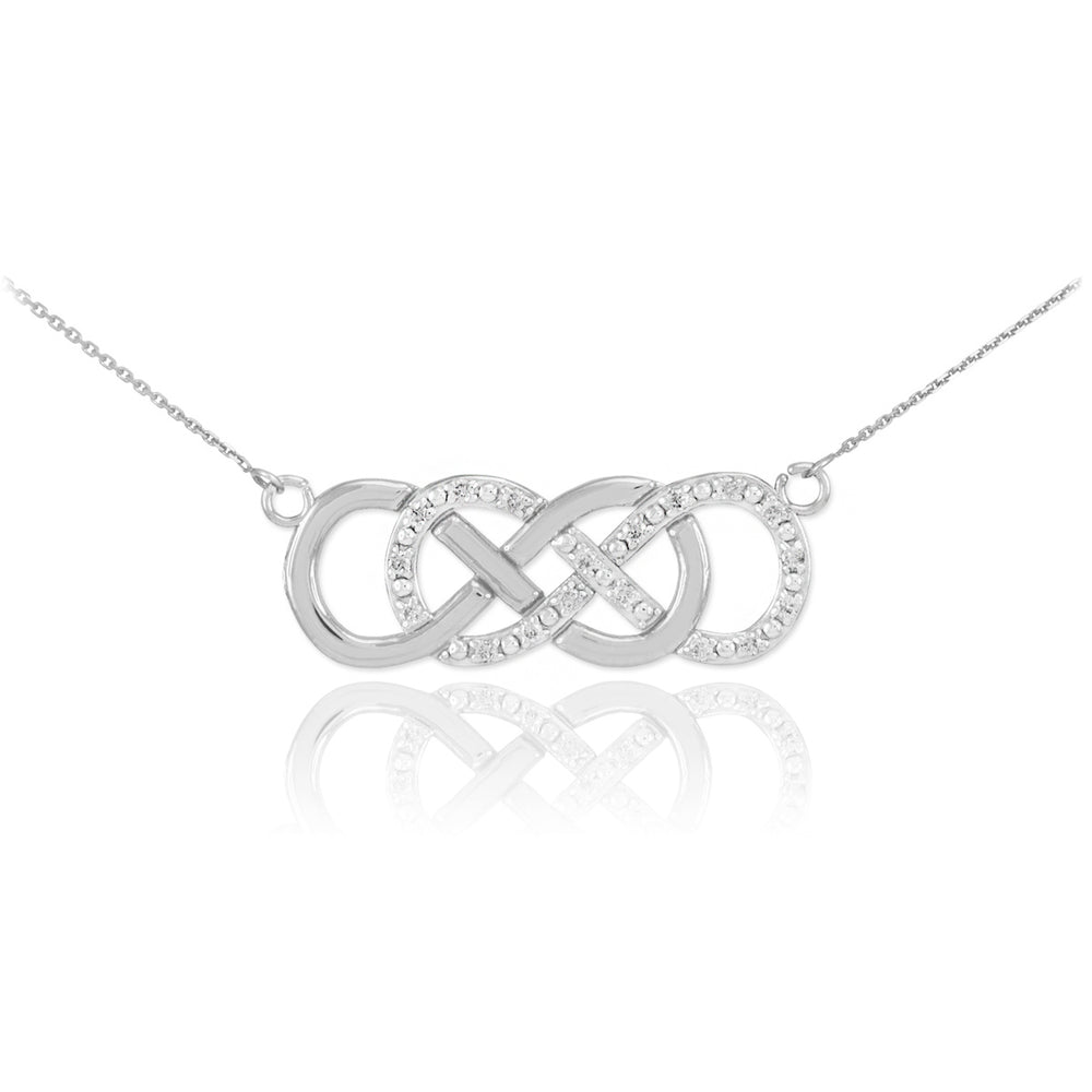 Sterling Silver Double Infinity Cubic Zirconia Necklace