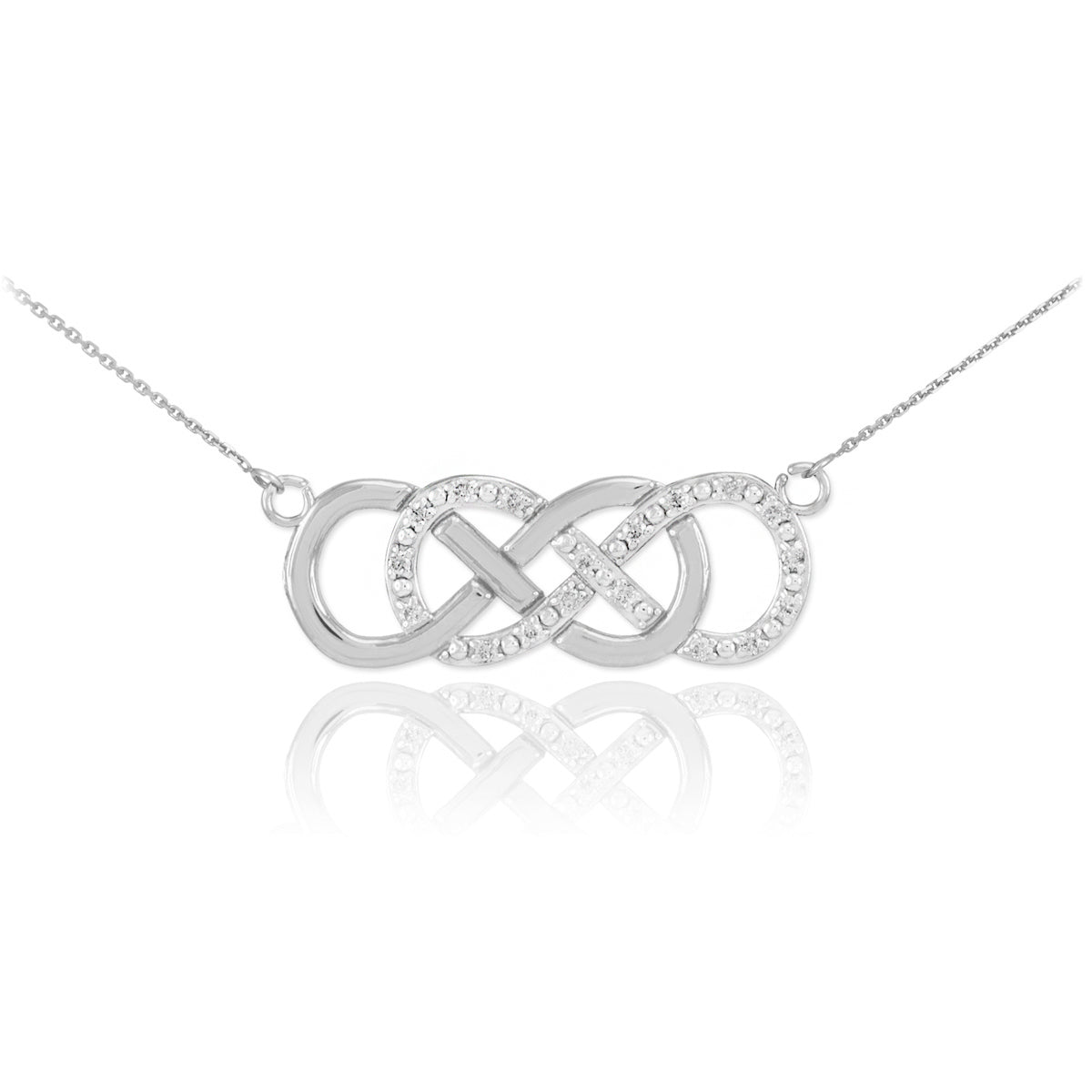 Sterling Silver Double Infinity Cubic Zirconia Necklace