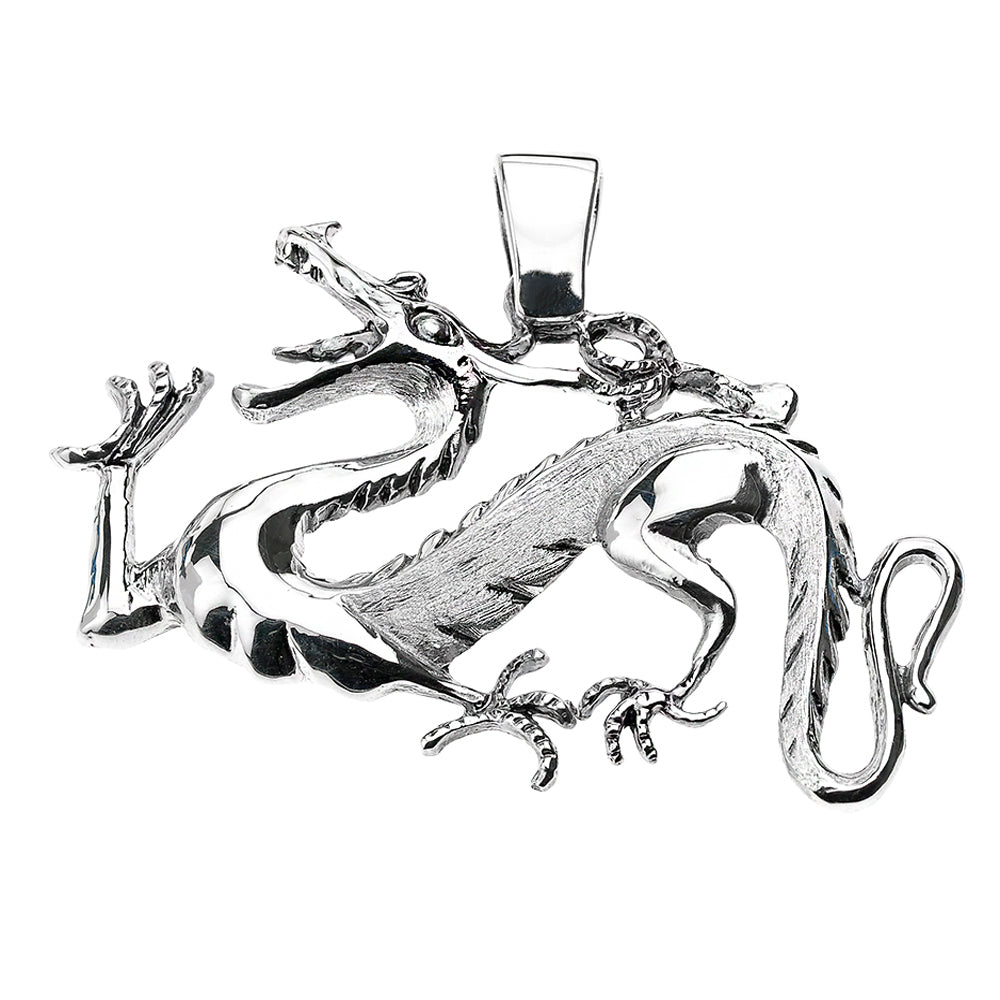 Sterling Silver Dragon Pendant Necklace, view 2