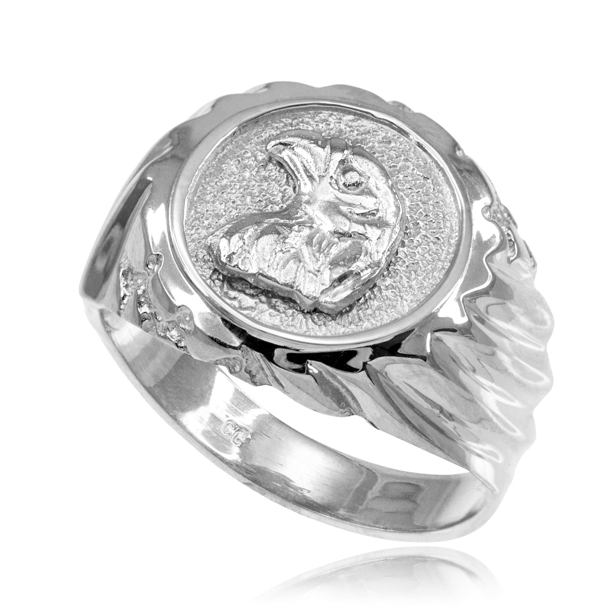 Sterling Silver Eagle Head Men's Ring