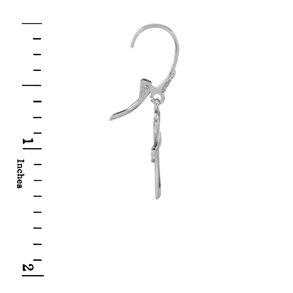 Sterling Silver Egyptian Ankh Cross Leverback Earrings, view 3