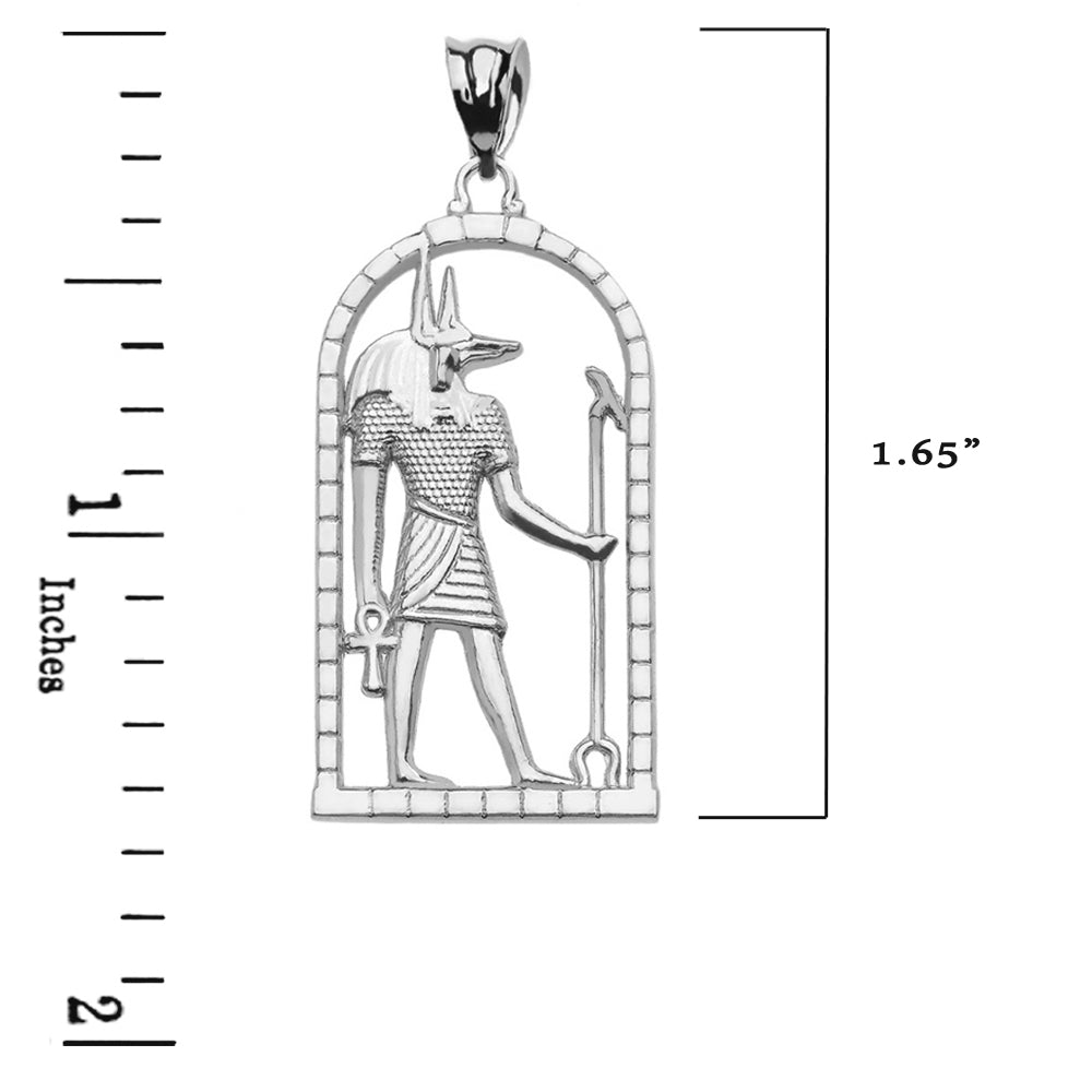 Sterling Silver Egyptian Anubis Pendant Necklace, view 2