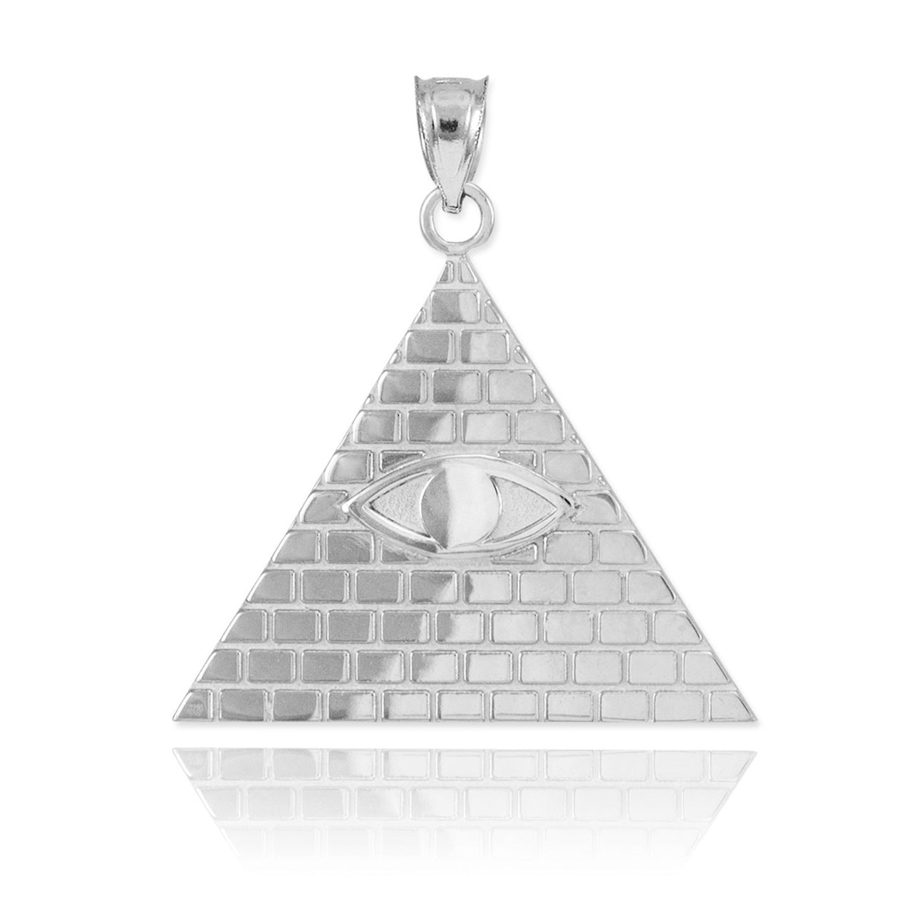 Sterling Silver Egyptian Pyramid All-Seeing Eye Of Horus Wadjet Pendant Necklace