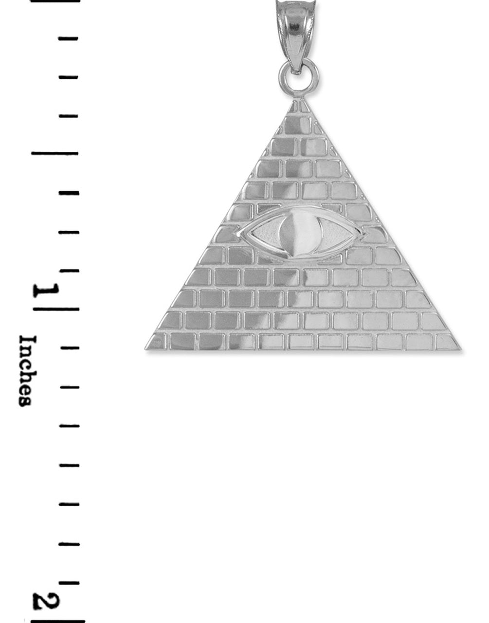 Sterling Silver Egyptian Pyramid All-Seeing Eye Of Horus Wadjet Pendant Necklace, view 2