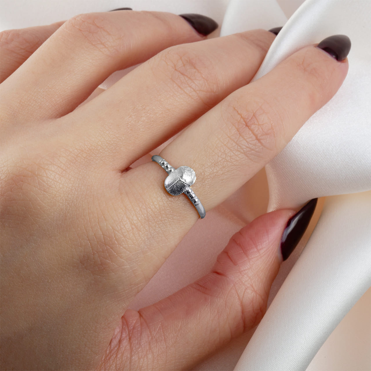 Sterling Silver Egyptian Scarab Beetle Ring, view 2