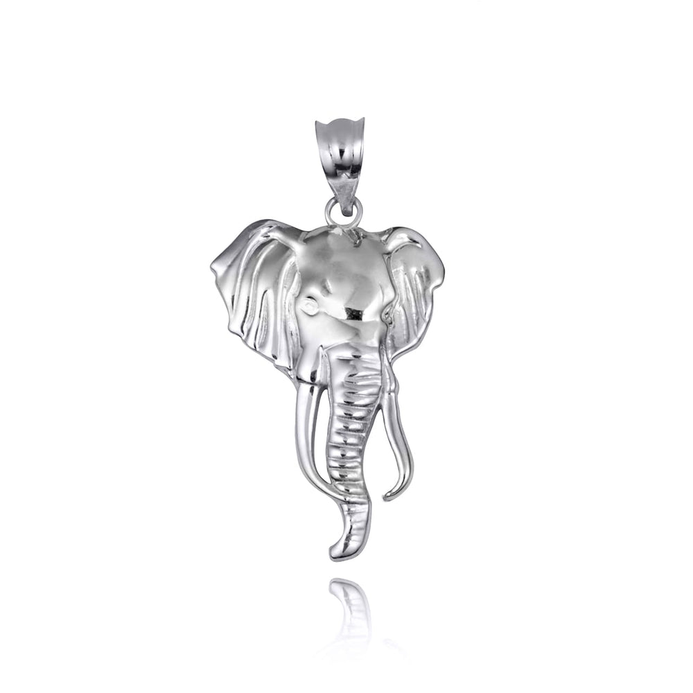 Sterling Silver Elephant Animal Pendant Necklace
