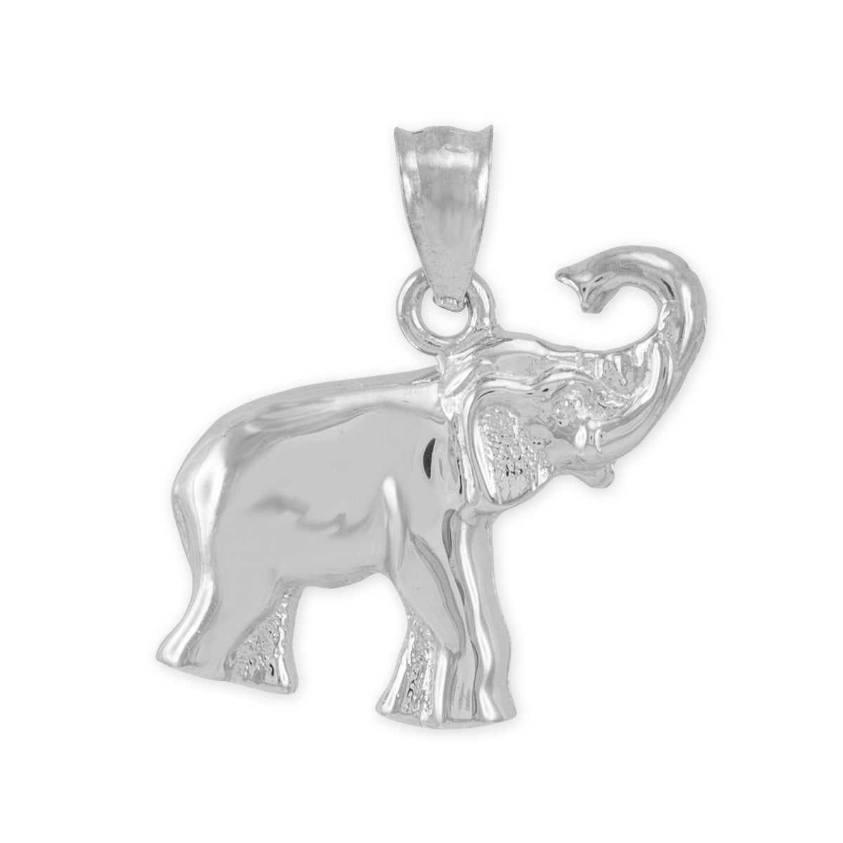 Sterling Silver Elephant Charm Pendant Necklace, view 2