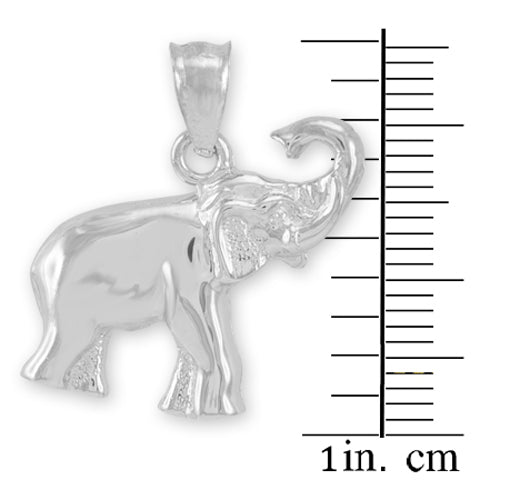 Sterling Silver Elephant Charm Pendant Necklace, view 3