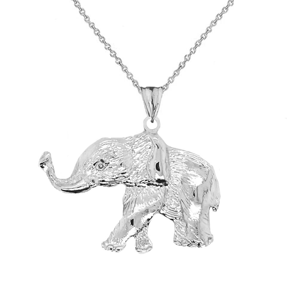 Sterling Silver Elephant Lucky Pendant Necklace