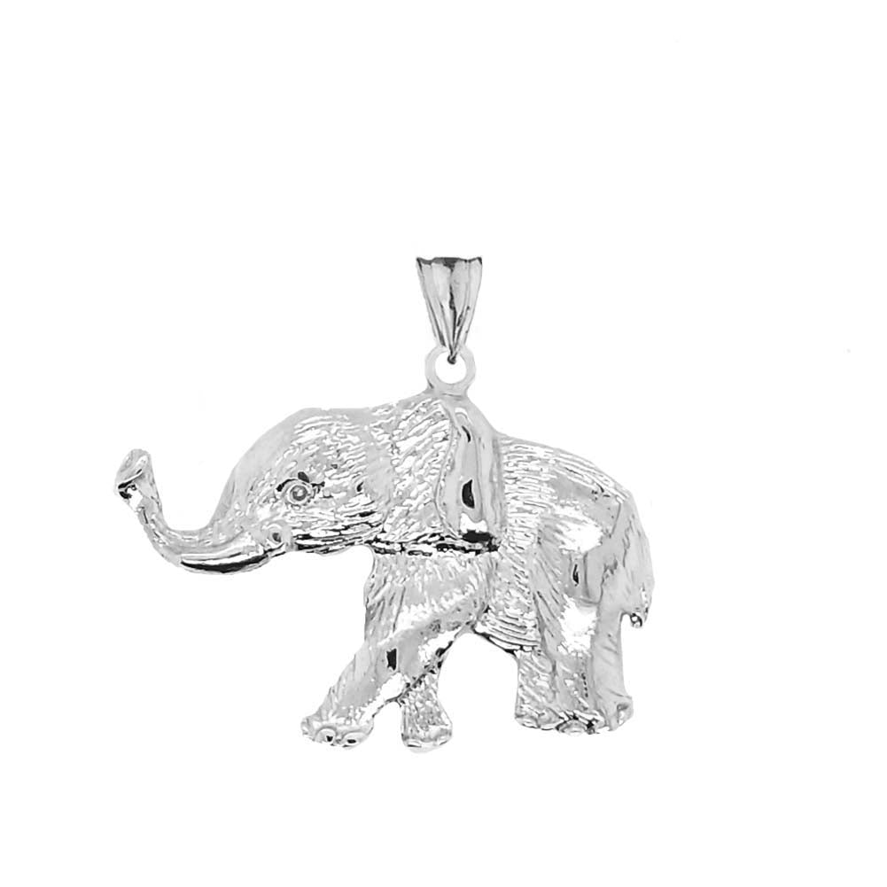 Sterling Silver Elephant Lucky Pendant Necklace, view 2