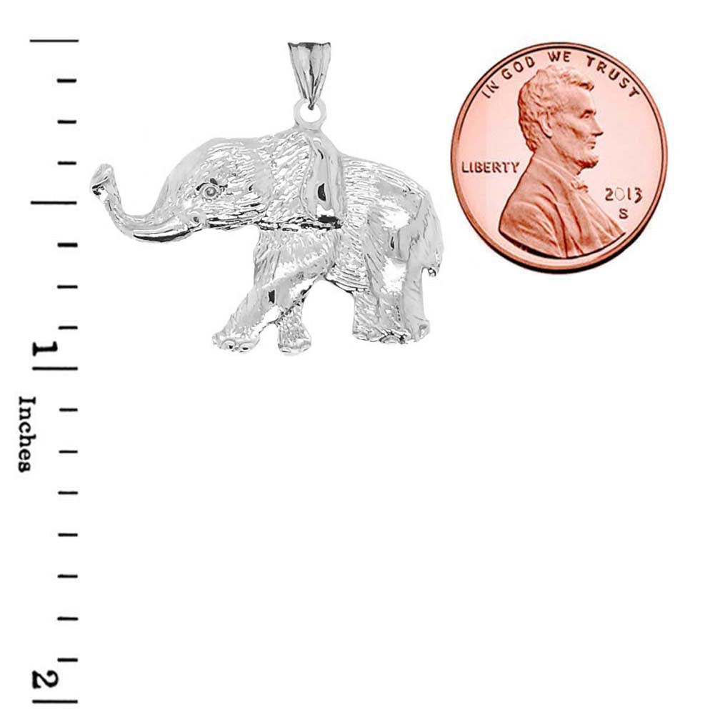 Sterling Silver Elephant Lucky Pendant Necklace, view 3