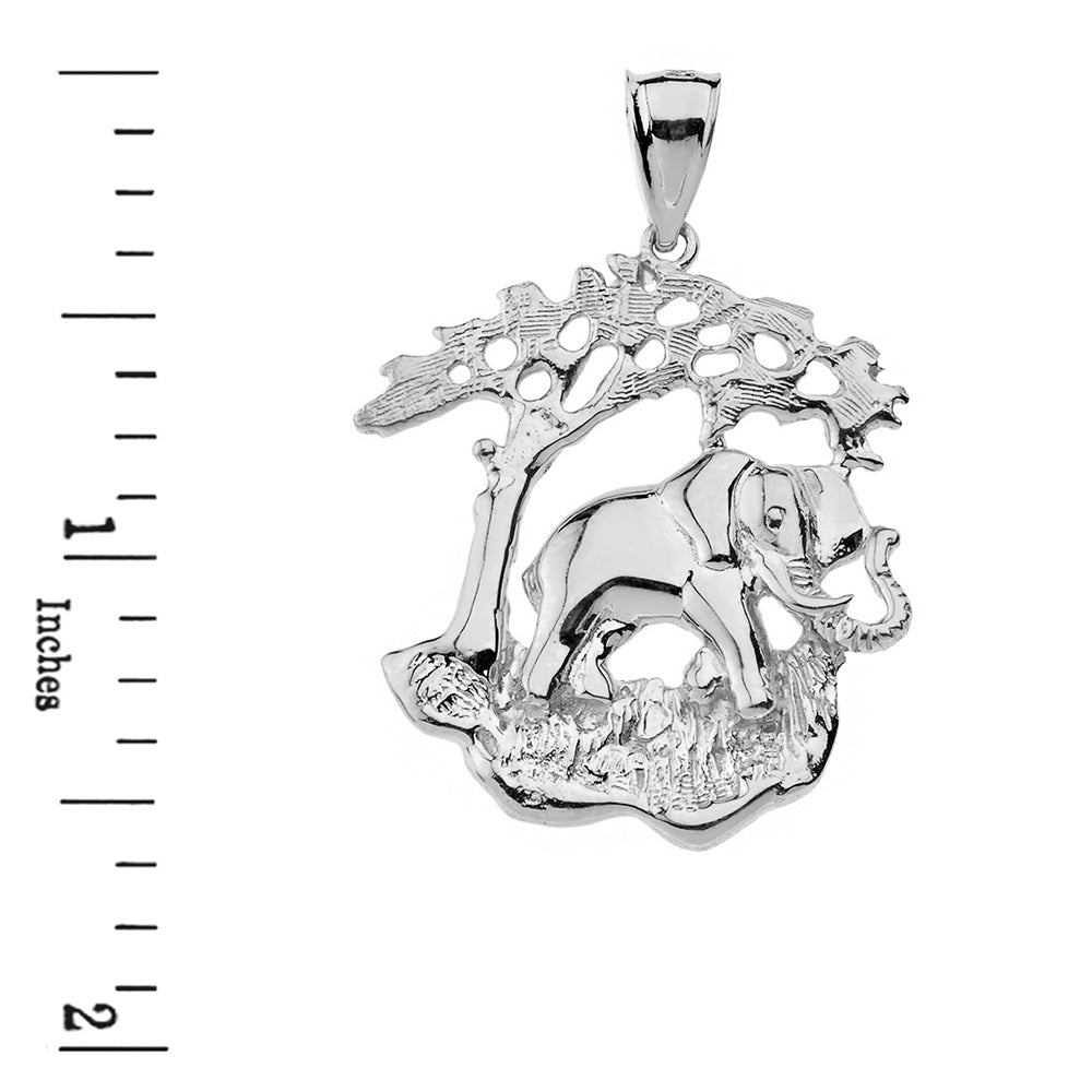 Sterling Silver Elephant Tree of Life Pendant Necklace, view 3