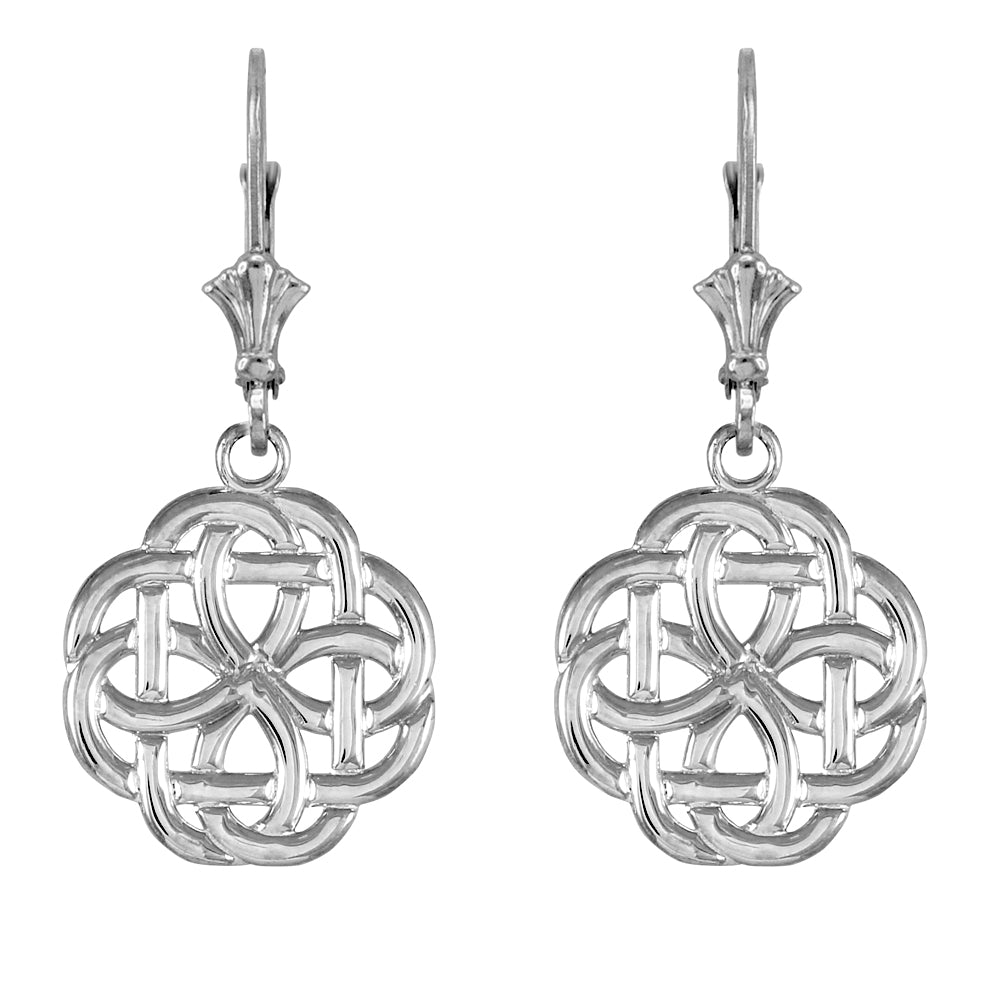 Sterling Silver Eternity Trinity Knot Earrings