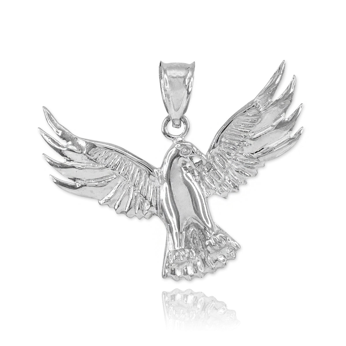 Sterling Silver Falcon Pendant Necklace, view 2