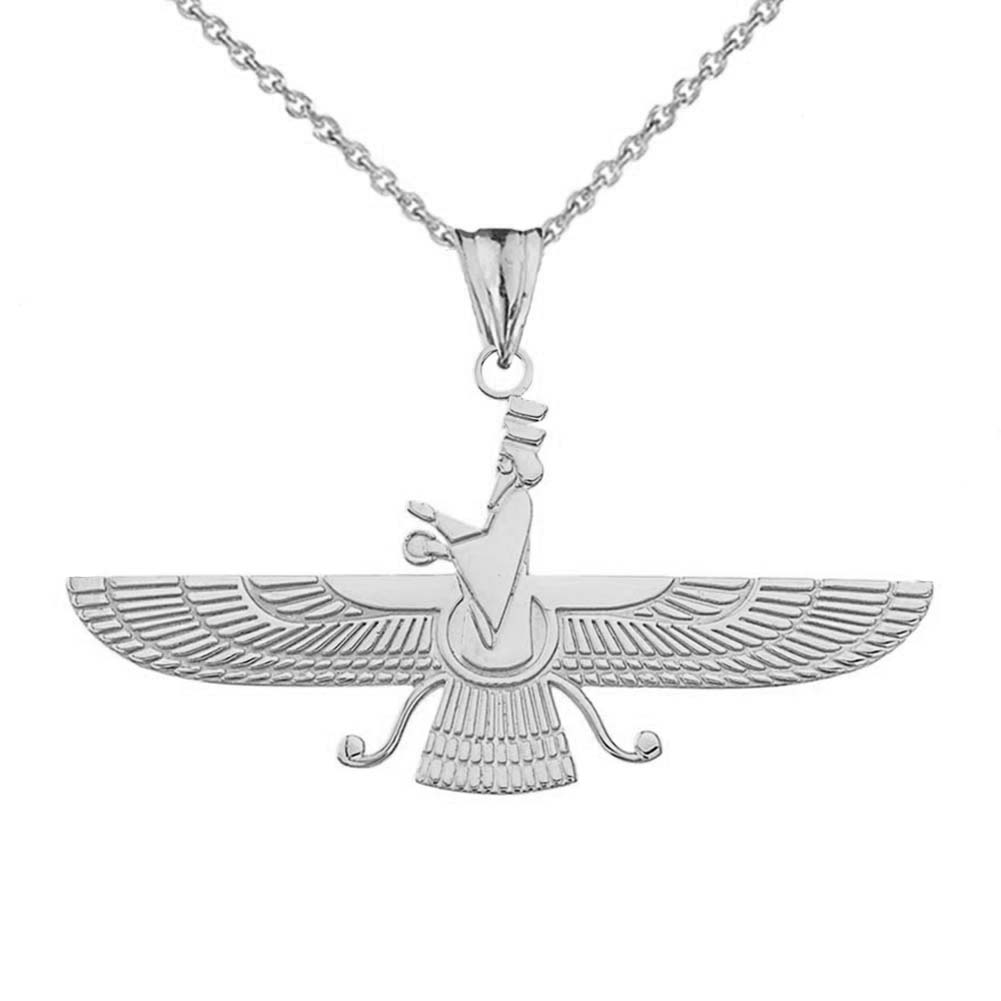 Sterling Silver Faravahar Pendant Necklace
