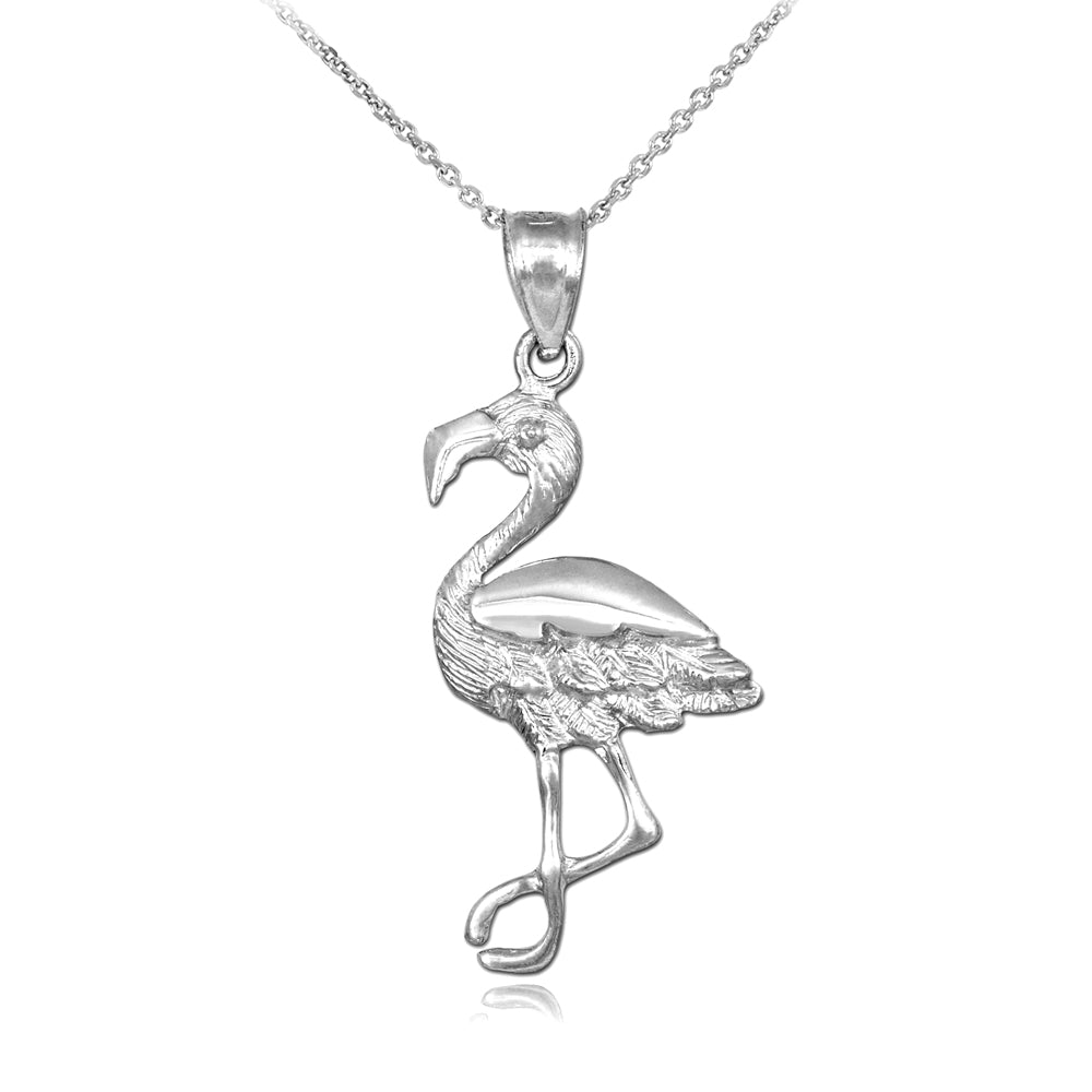 Sterling Silver Flamingo Pendant Necklace