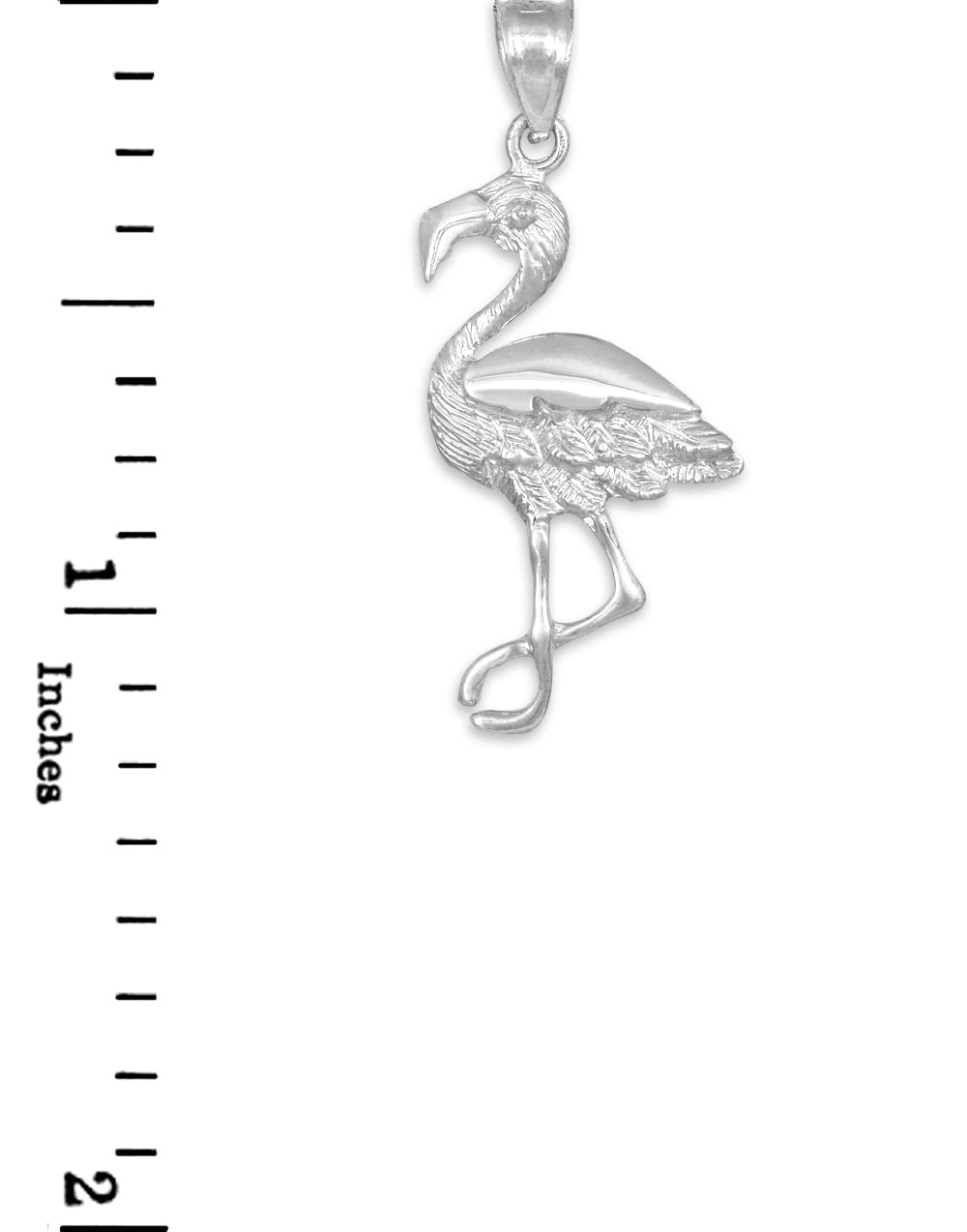 Sterling Silver Flamingo Pendant Necklace, view 3