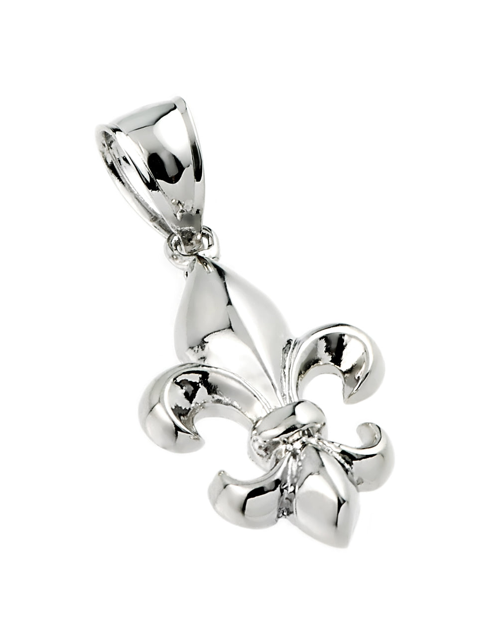 Sterling Silver Fleur-de-Lis Pendant Necklace, view 2