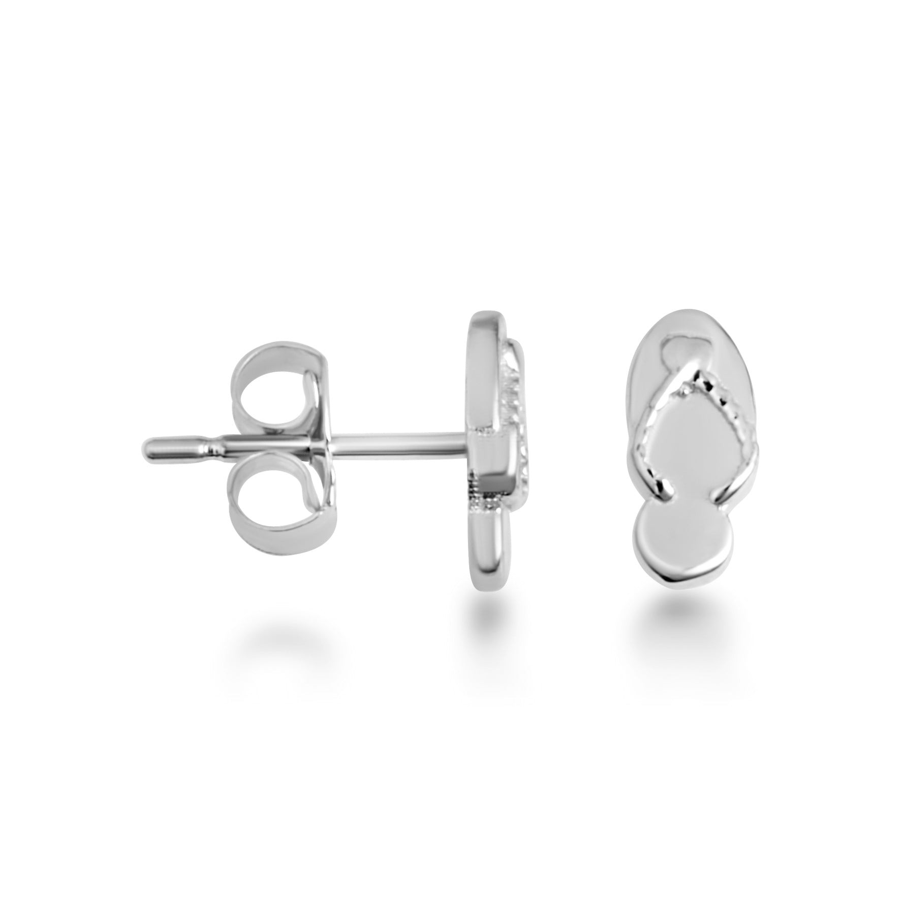 Sterling Silver Flip Flop Beach Sandals Stud Earrings