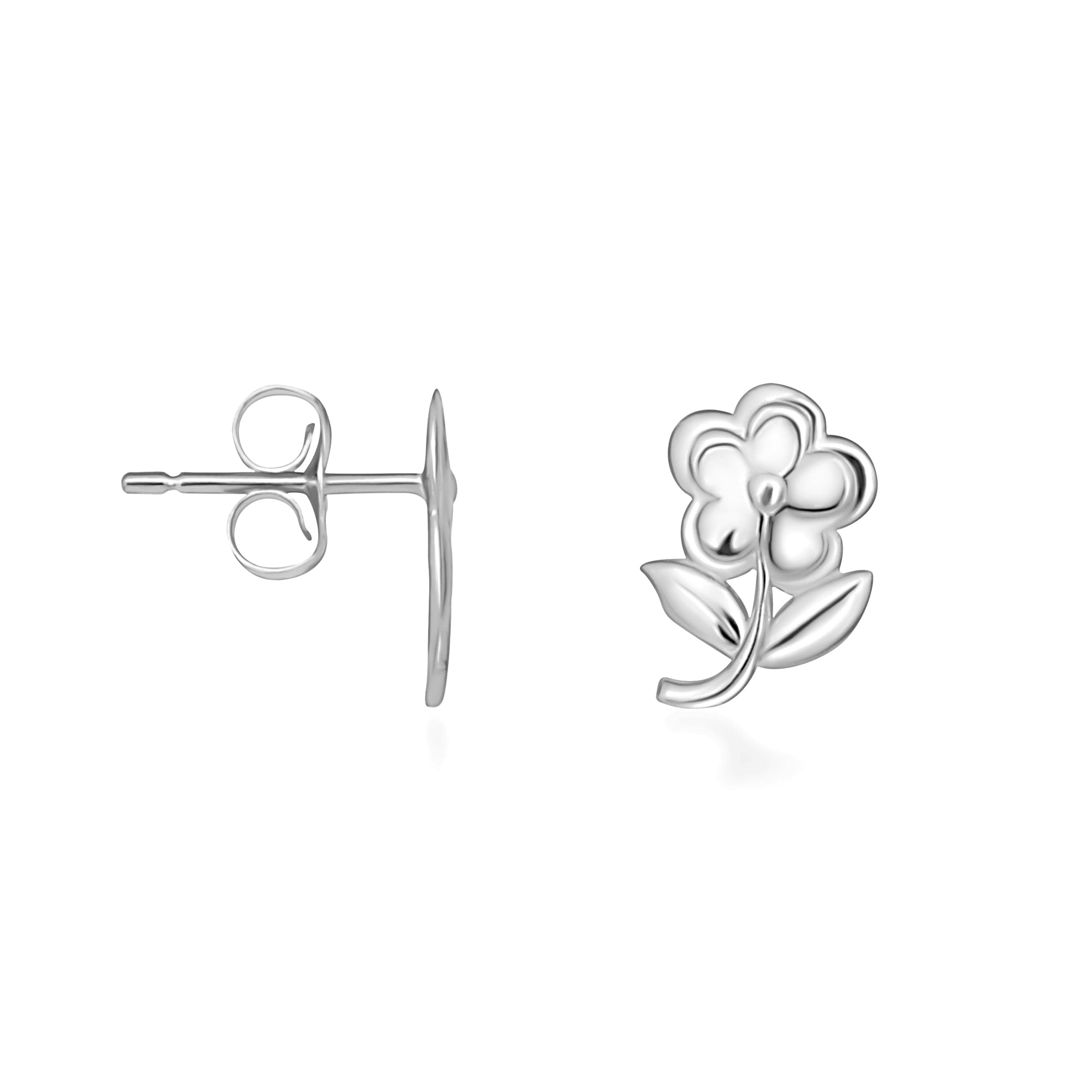 Sterling Silver Flower Daisy Stud Earrings