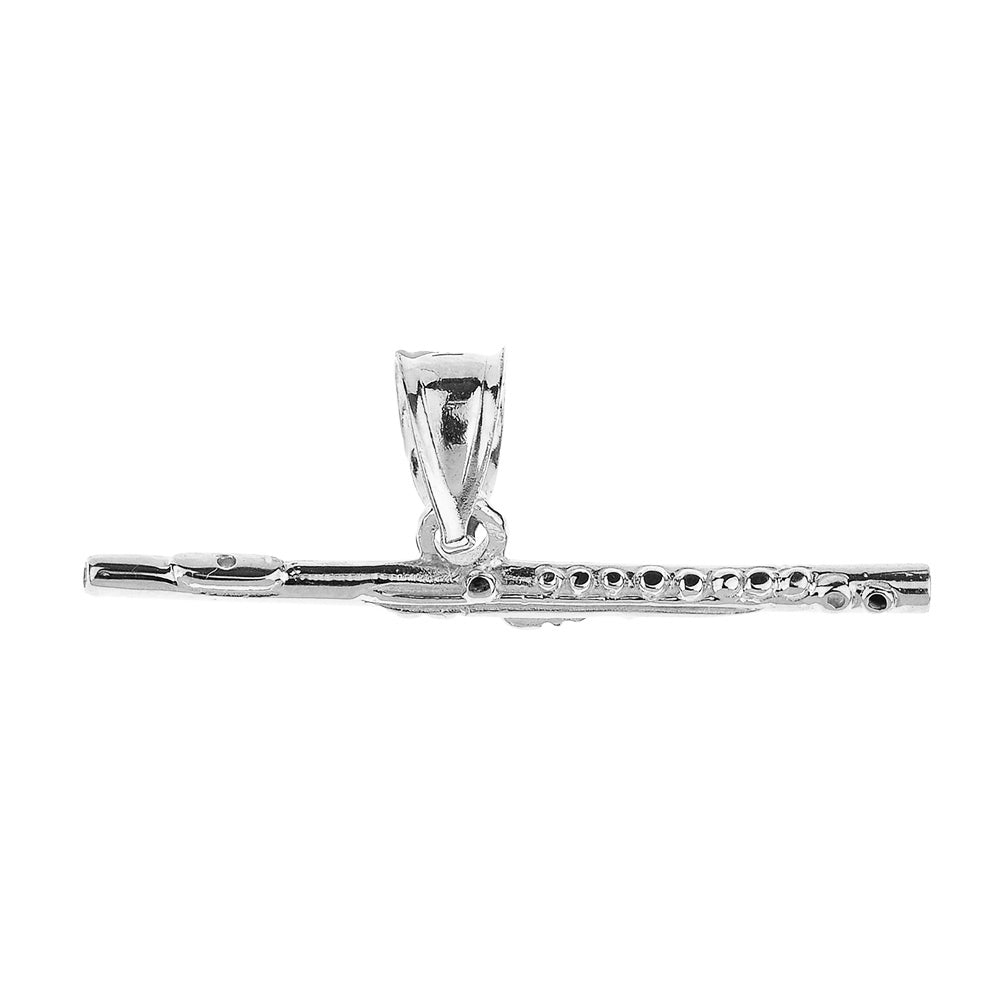Sterling Silver Flute Pendant Necklace, view 2