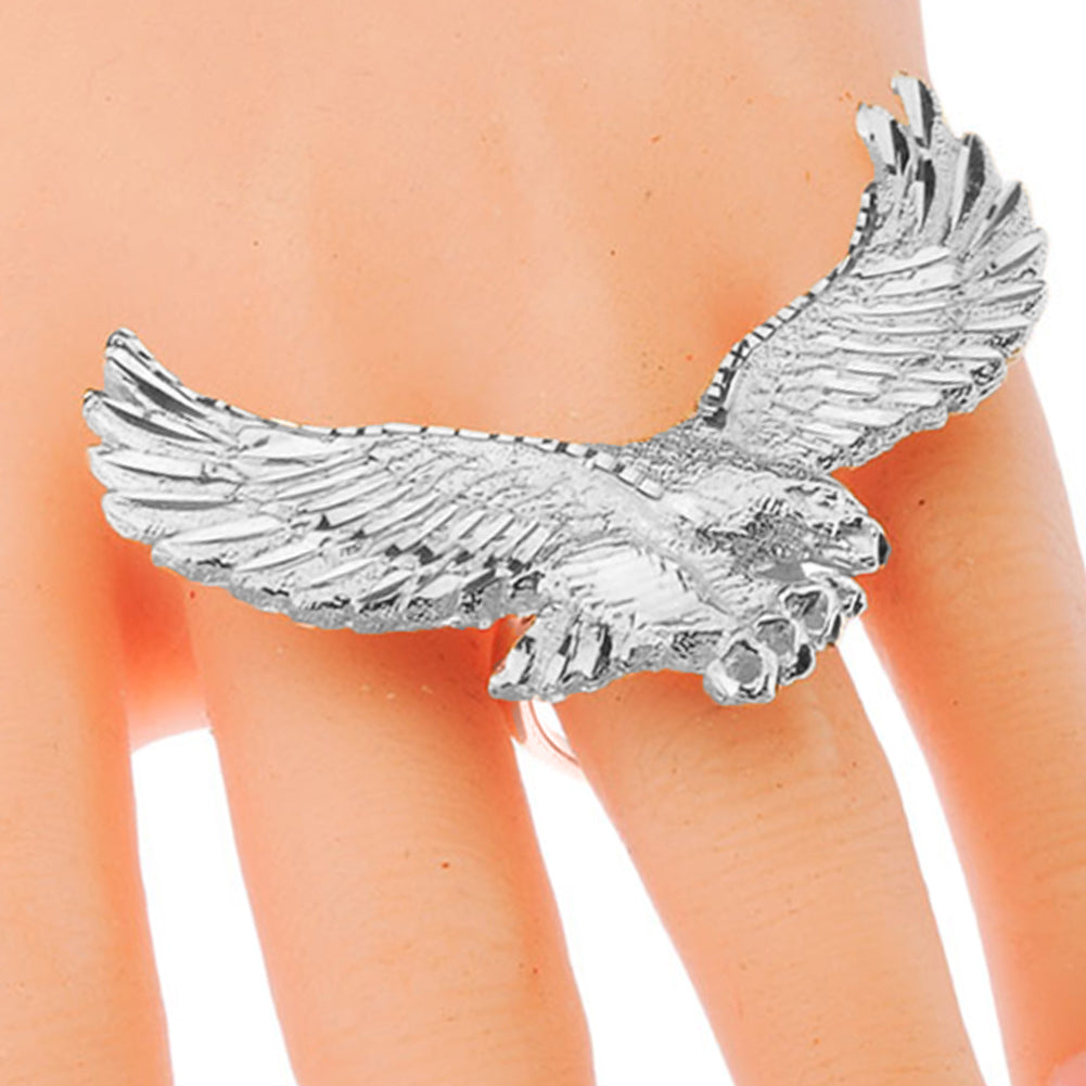 Sterling Silver Flying Eagle Ring, view 3