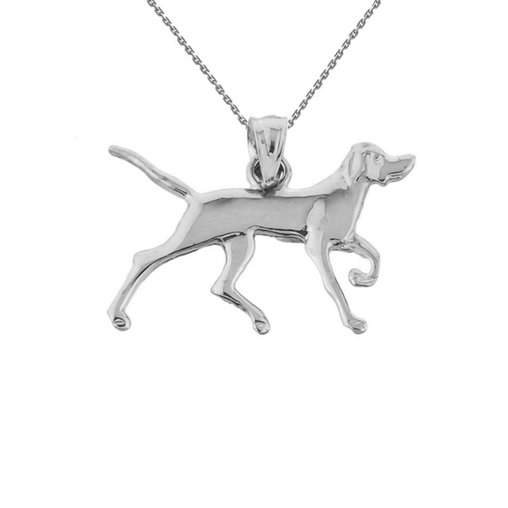 Sterling Silver German Short-Haired Pointer Pendant Necklace