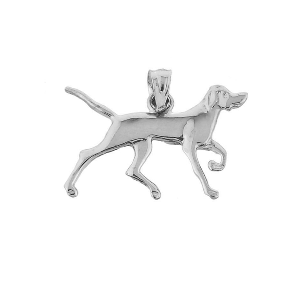 Sterling Silver German Short-Haired Pointer Pendant Necklace, view 2