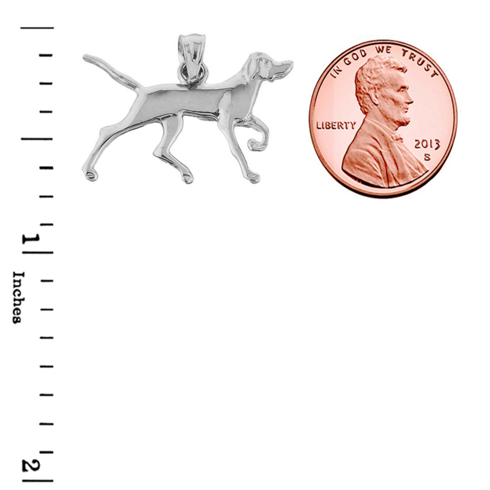 Sterling Silver German Short-Haired Pointer Pendant Necklace, view 3