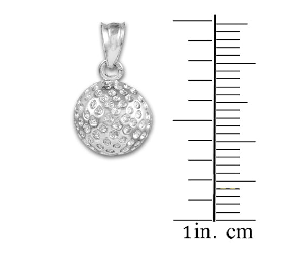 Sterling Silver Golf Ball Sports Pendant Necklace, view 3