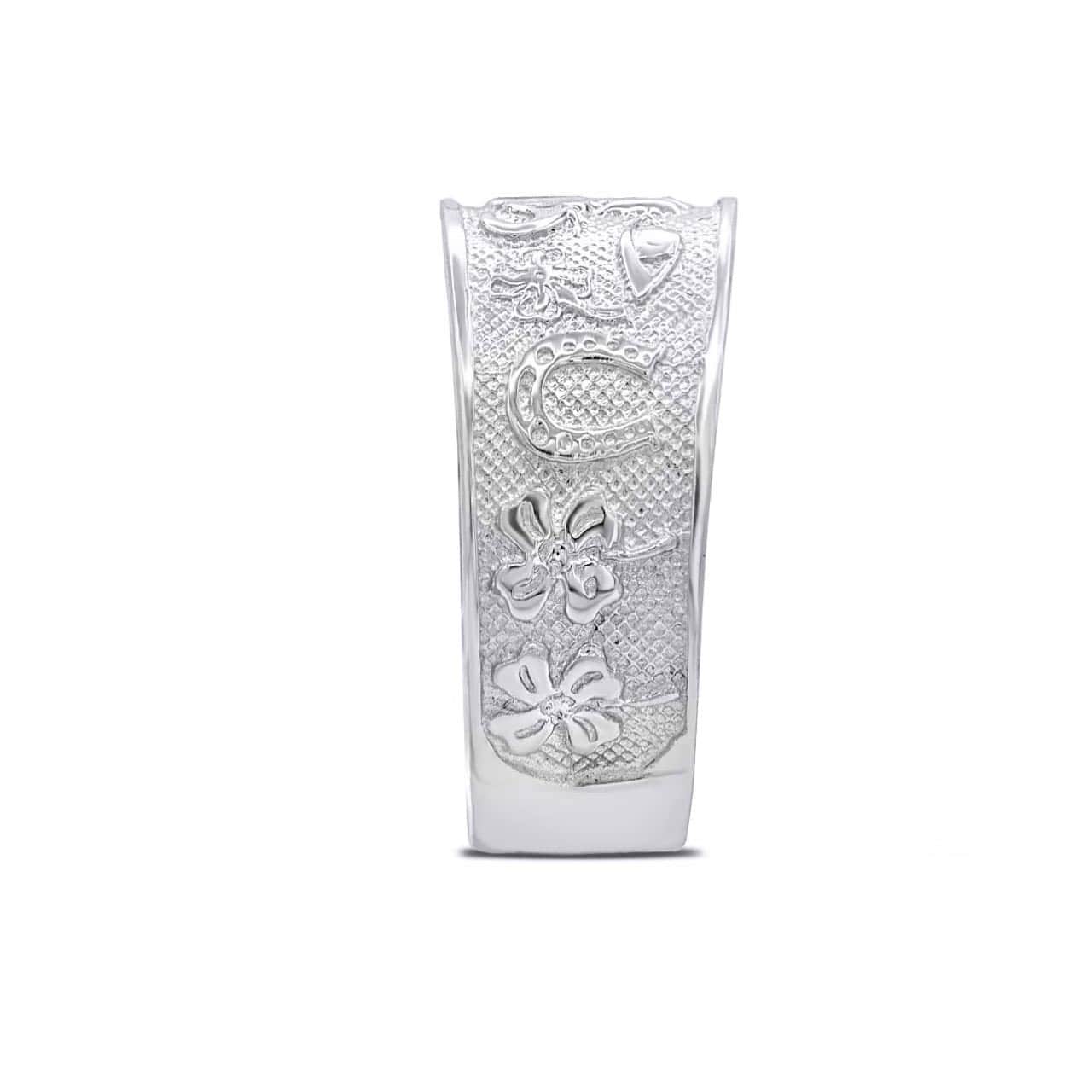 Sterling Silver Good Luck Band Ring, view 2