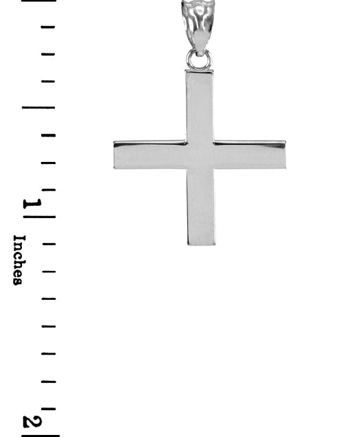 Sterling Silver Greek Cross Pendant Necklace, view 3
